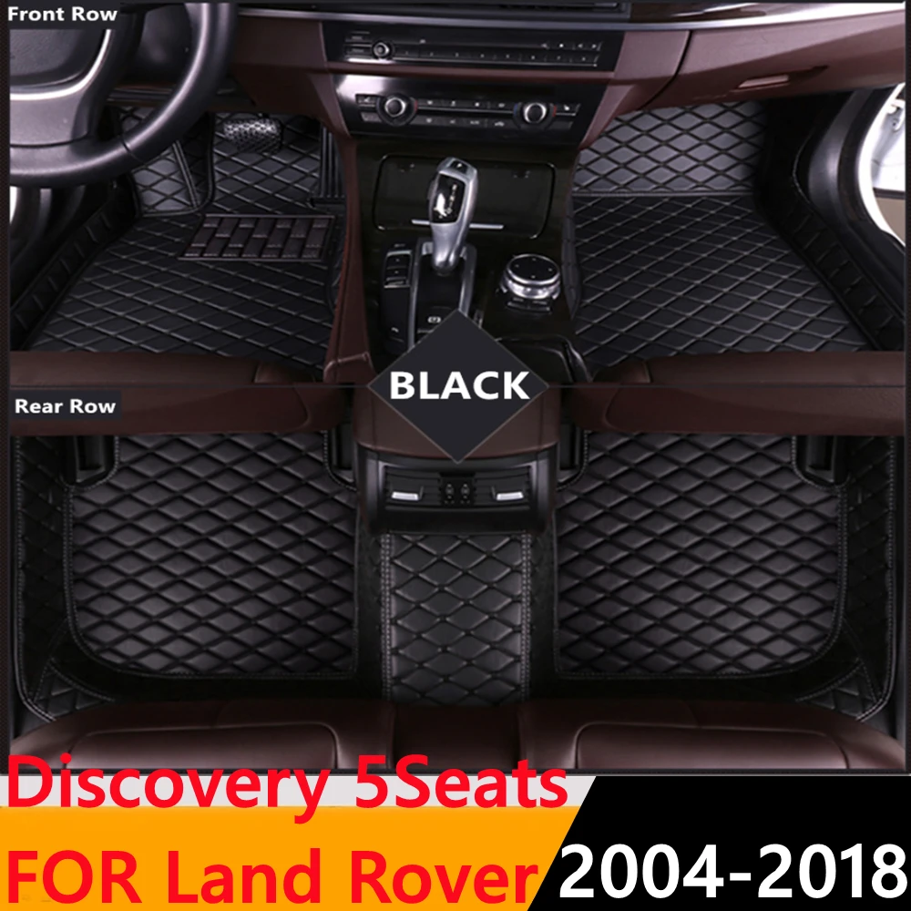 

Sinjayer, водонепроницаемые кожаные Коврики для автомобиля на заказ, передние и задние напольные коврики для Land Rover Discovery 3 LR4 LR5, 5 сидений 04-2018