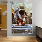 Картина на холсте Мальчик на баскетбольной площадке