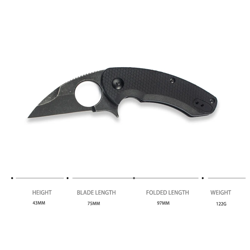 D2 Steel Folding Knives Outdoor Pocket Knife Survival Ring Military Tactical Camping Hunting EDC Tool | Дом и сад