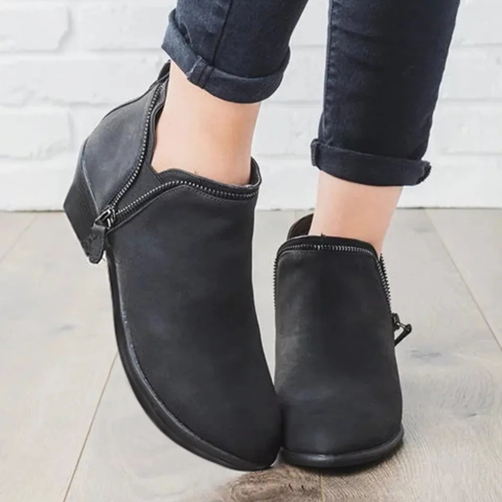 Женские ботильоны на высоком каблуке SAGACE черные офисные кожаные ботинки низком с