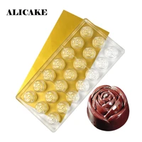 3d chocolate bar mold polycarbonate rose flowers baking molds plastic chocolate candy form mould baking pastry bakery tools