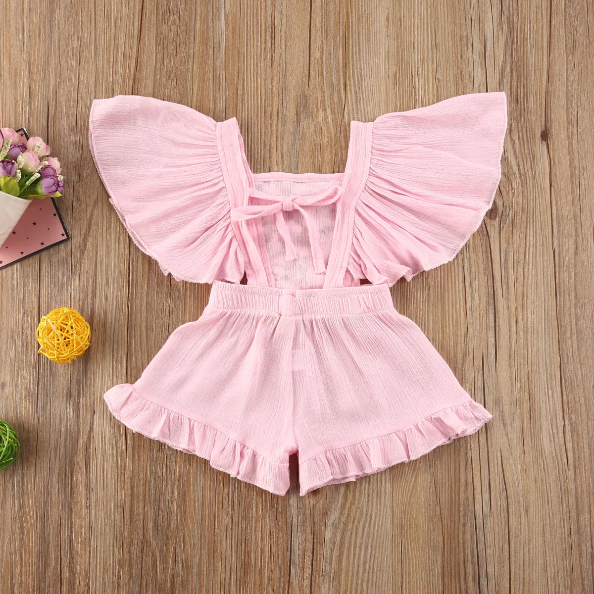 Комбинезон детский кружевной Ползунки с оборками для девочек 0-5 лет | Мать и