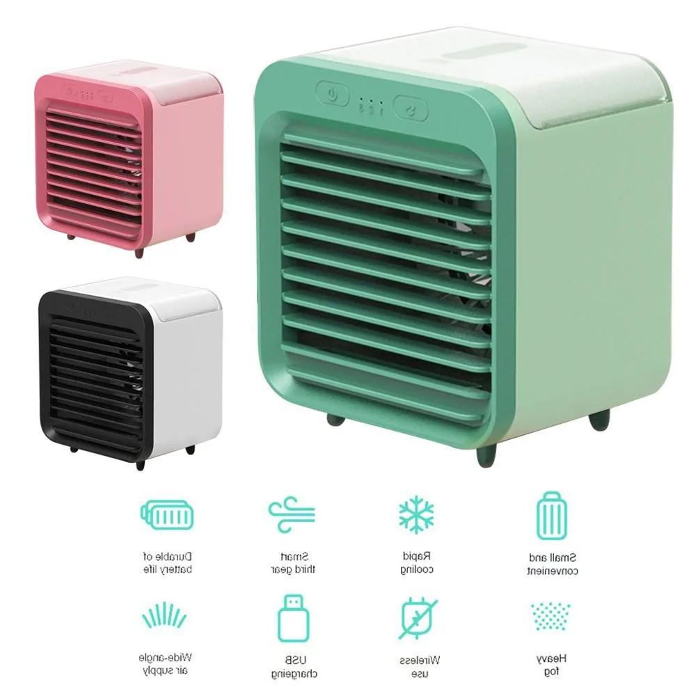 

Mini Air Cooler Fan USB Water-Cooled Air Conditioner Portable Desktop Evaporative Humififier Purifier for Summer Home Office