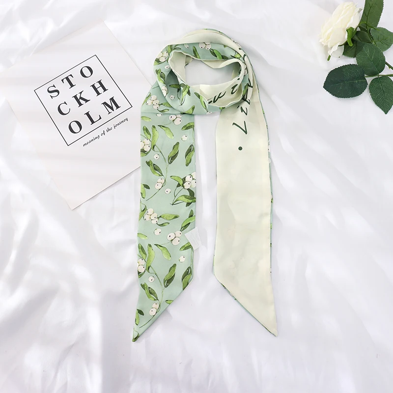 

140*8 summer new ribbon hairband ins floral French style women face towel printing soft decoration women skinny scarf women