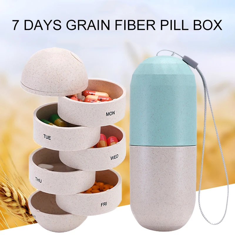 Переносная медицинская коробка для таблеток на 7 дней пластиковая хранения
