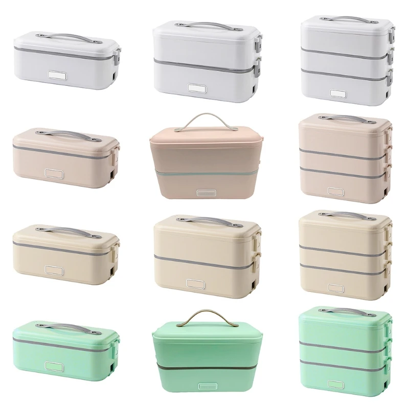 

Electric lunch box portable food heater 12V / 110V food heater suitable for school, office, double layer 4 bowls
