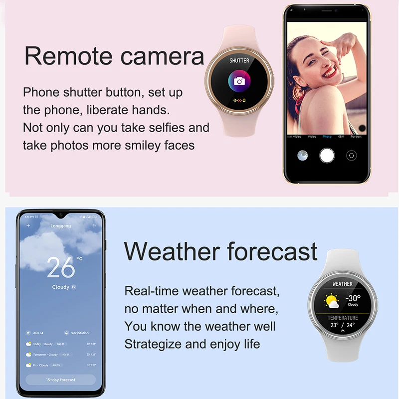 

Smart Watch Women Fitness Tracker Custom Dial Pedometer Heart Rate Monitor 3D Full Screen Touch Sports Ladies Smartwatch Men