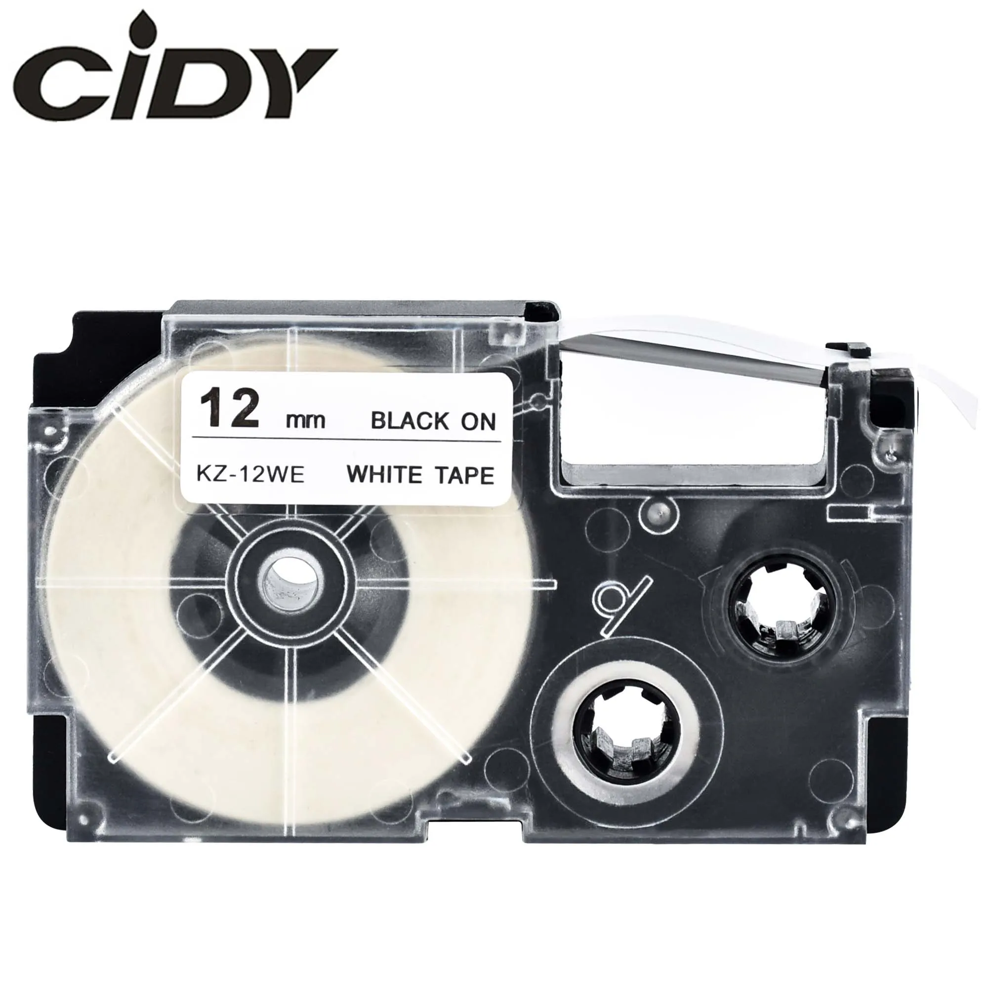 Этикетка CIDY 1 шт. XR-12WE совместимый черный на белом 12 мм объектива с оптическими зумом Casio запечатанных лент для XR12WE XR 12WE для EZ принтеры KL-60-L KL-60SR KL-170 KL-100 - Цвет: 12mm black on white