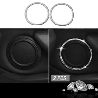 for bmw x1 e48f48 2016 2020 auto car accessories door audio speaker cover sound circle ring diamond trim sticker