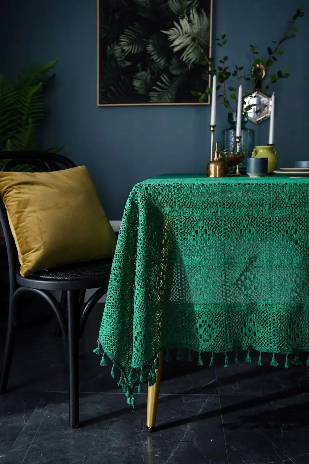 Вязаная скатерть ручной работы элегантное деревенское цветочное украшение