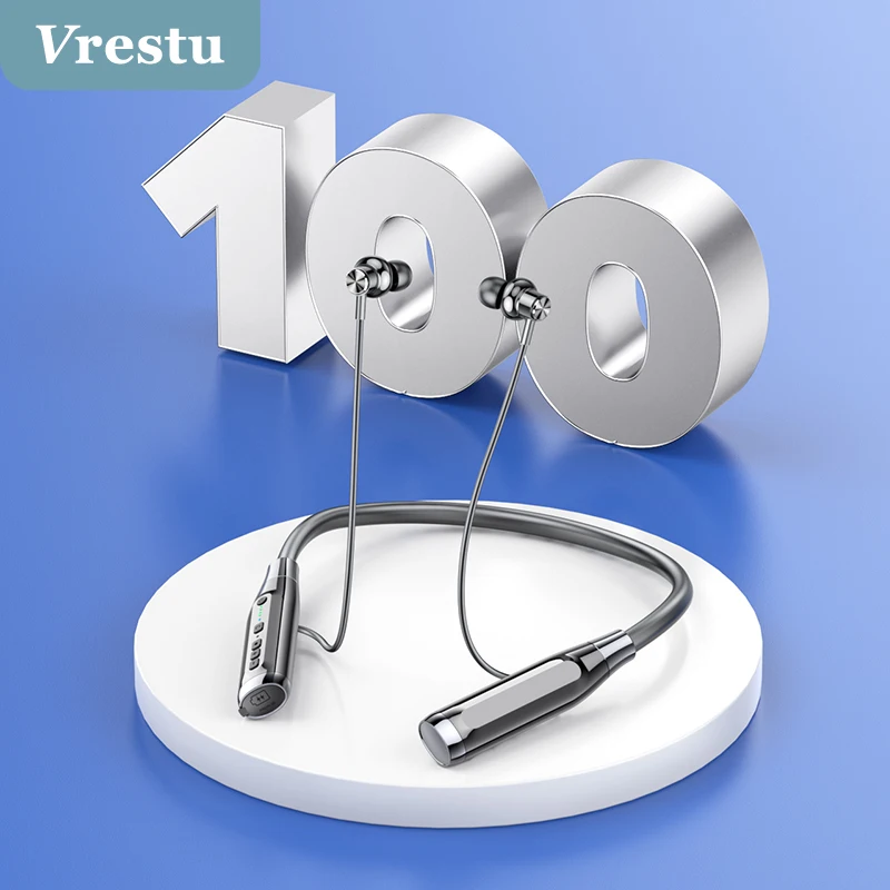 

100 Hour Play 1000mAh Wireless Headphone Durance Handsfree Earbuds Audifonos Auricolari BT5.0 TF Card Headset Neckband Earphone