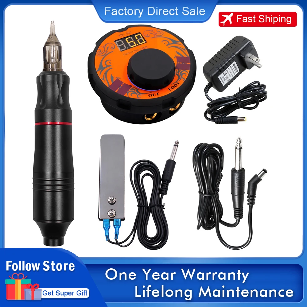 

Профессиональный набор для татуажа, тихий Швейцарский роторный тату-пистолет, Перманентный макияж, игла для татуировщика и новичков