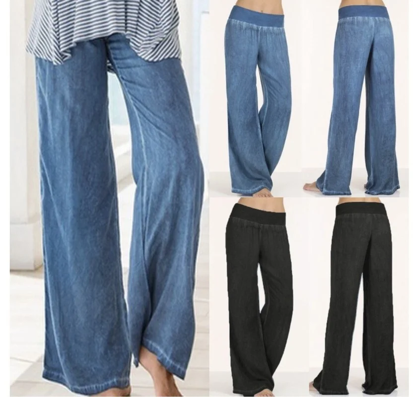 

Spring and Summer 2021 European and American Women's Fashion Casual Solid Color Jeans Pants Sportswear Yoga Casual Pants