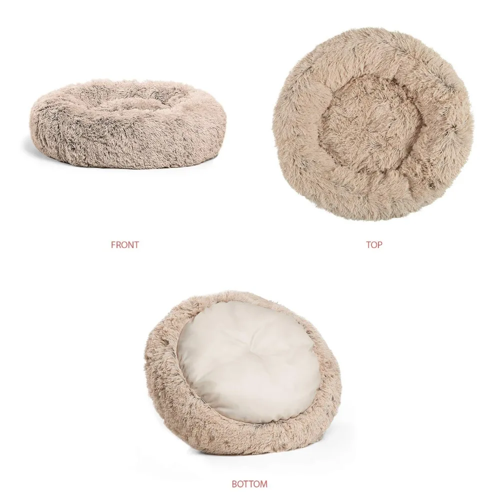 Detachable Machine Wash Donut Cuddler Round Donut Cat and Dog Cushion Bed Warming and Comfortable Sofa Kennel For Dog Cats Puppy