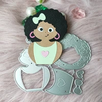 new woman curly hair metal cutting die mould scrapbook decoration embossed photo album decoration card making diy handicrafts