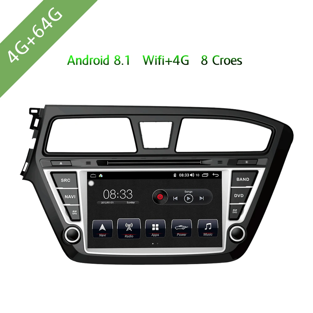 Автомобильный мультимедийный плеер 2 Din Android 8 1 автомобильный DVD ForHyundai I20 2015-2017