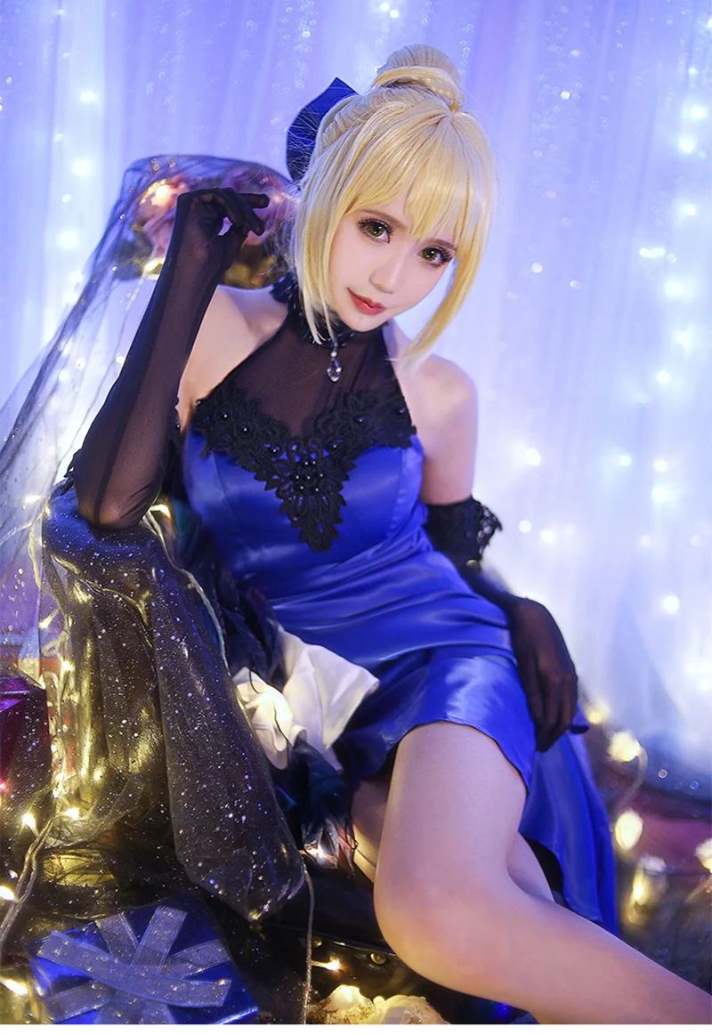 FGO Fate/Extella Saber косплей костюмы Хэллоуин Карнавальная вечеринка полный платье