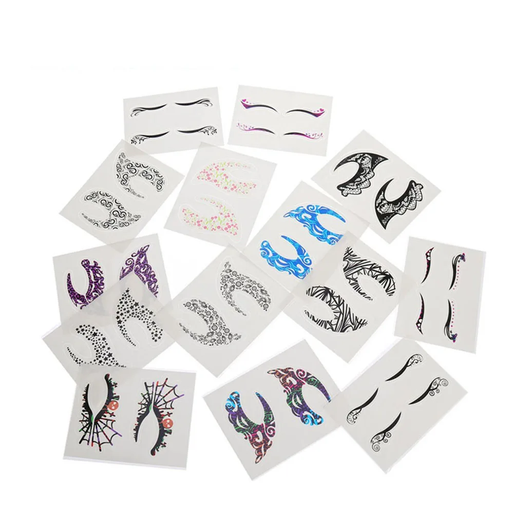 20 пар временные татуировки для глаз водостойкие одноразовые тени век подводка