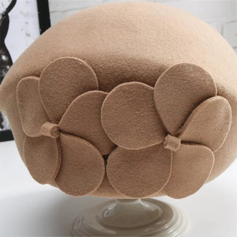 Wool Beanie Hat French Dress Beret Winter Hat Vintage Fascinator  Beret Hats for Women Artist hat Fashion Ladies Winter