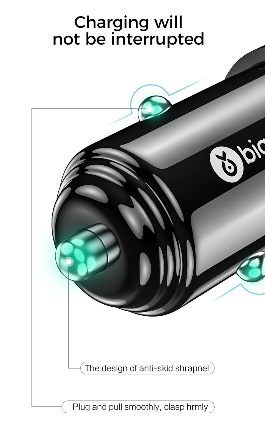 Biaze, автомобильное зарядное устройство с двумя usb-портами 3,1 А, универсальное интеллектуальное автомобильное зарядное устройство для iPhone, samsung, мобильного телефона