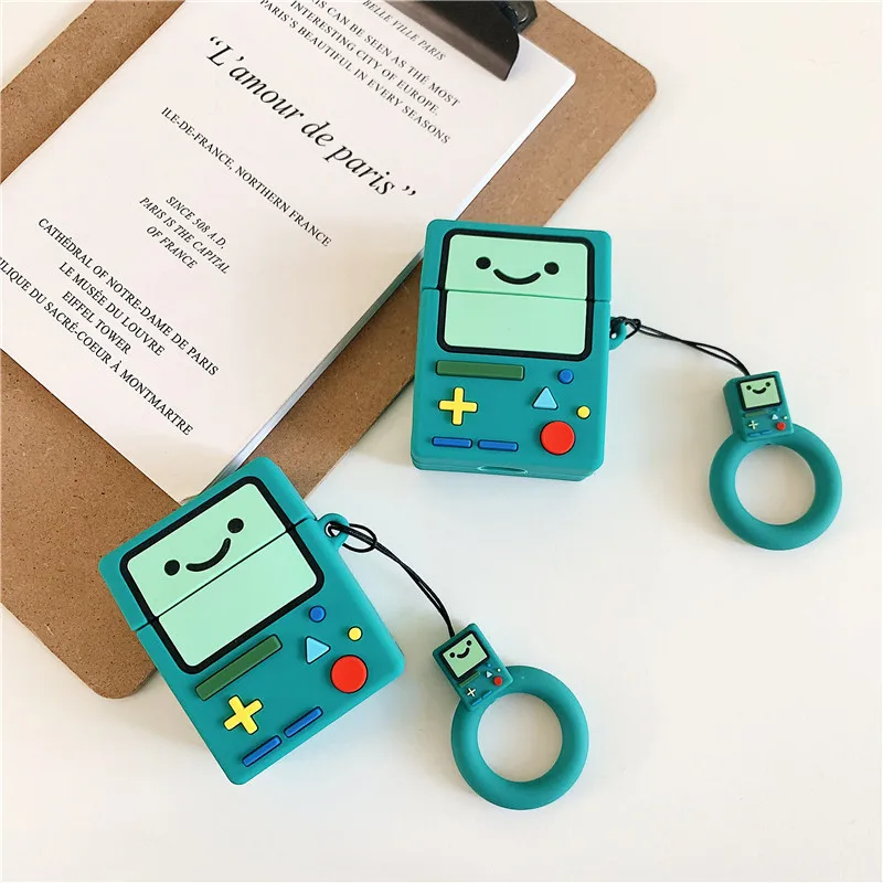 Для AirPod 2 Чехол 3D Adventure Time Game Machine мультяшный Мягкий силиконовый чехол для