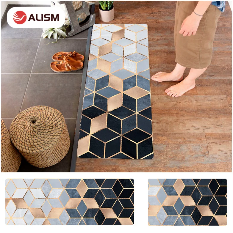 

Kitchen Mat Carpet PVC Leather Floor Mat Oilproof Waterproof Doormat Large Floor Carpets Bedroom Door Mats Rugs Tatami Tapete