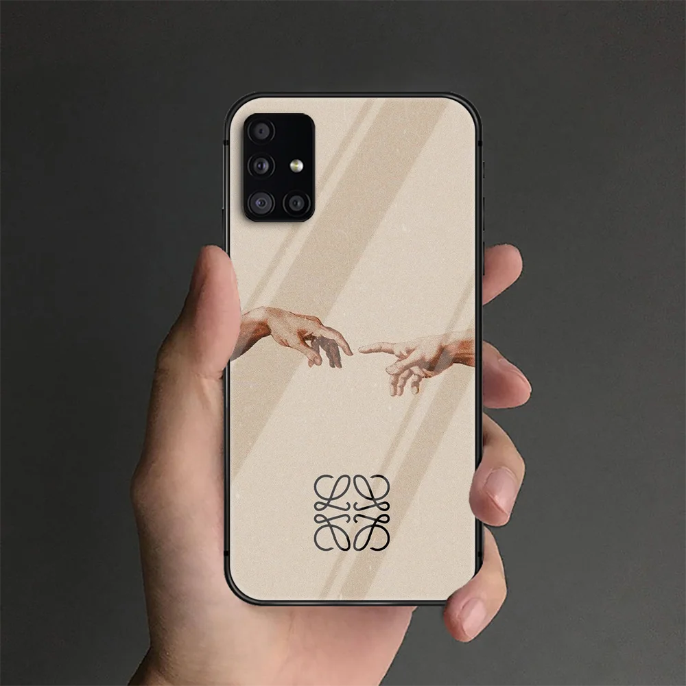 

Spanish Luxury Brand Phone Tempered Glass Case Cover For Samsung Galaxy S Note 5 6 9 10 10E 20 21 FE Plus Uitra Fashion Shell