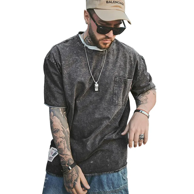 Мужская футболка оверсайз 2019 хлопковая майка с принтом в мужских футболках