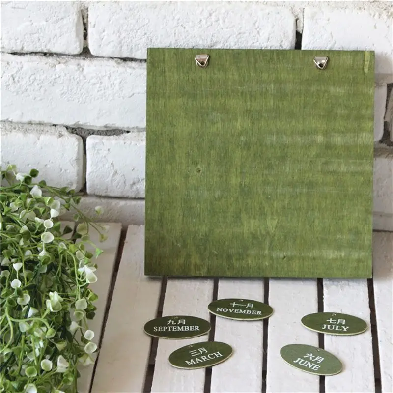 

Retro rustic creative bilingual furniture Mediterranean can hang wood manual calendar calendar crafts