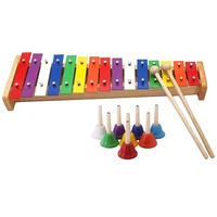 colorful 8 tones hand shake bells with 15 tones xylophone piano toys children preschool music learning