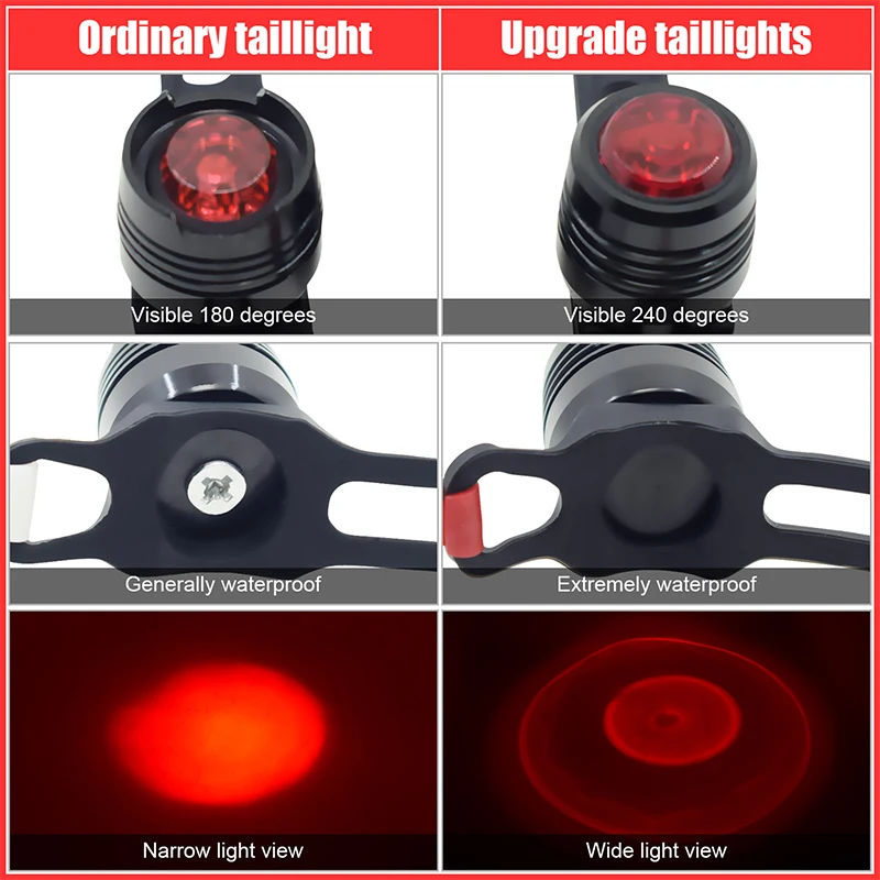 

2pcs LED Bike Lights USB Rechargeable Bicycle Rear Back Light MTB Road Bike Taillight Safety Warning Cycling Front Tail Lamp