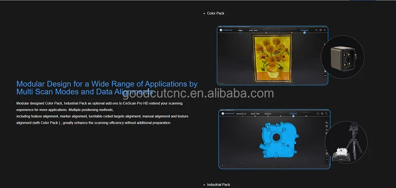 

High accuracy Einscan Pro HD handheld 3d scanner price with color and industry pack