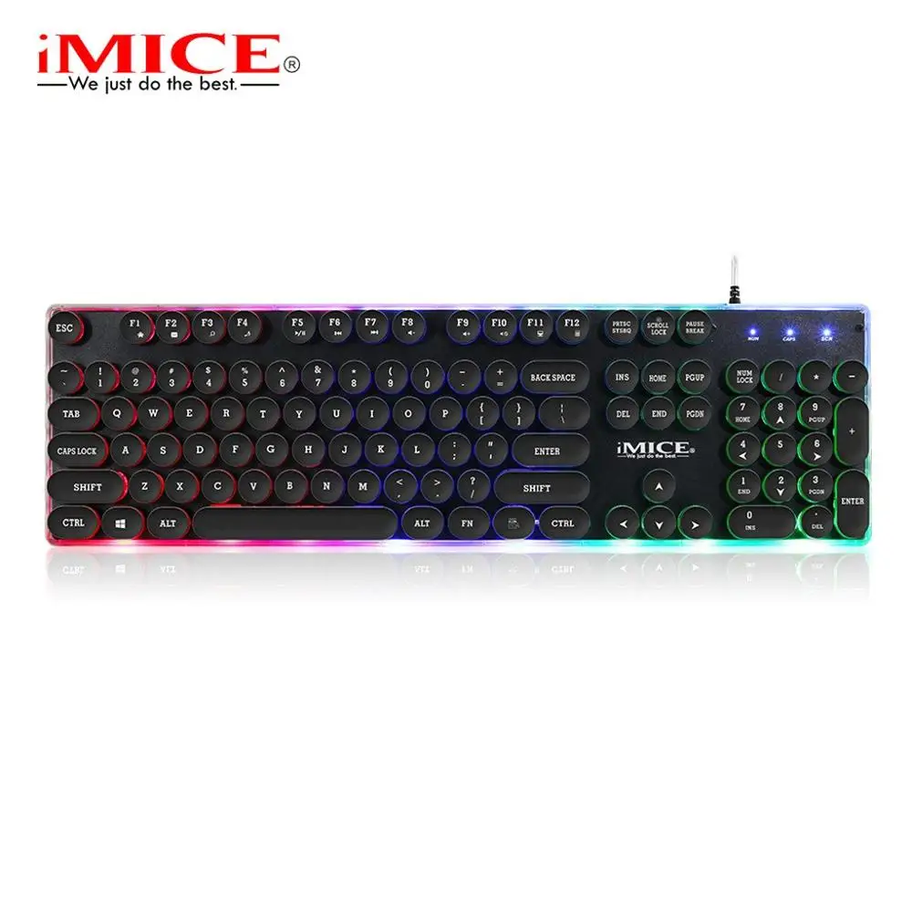 Игровая клавиатура iMice с подсветкой игровая RGB для компьютера ноутбука