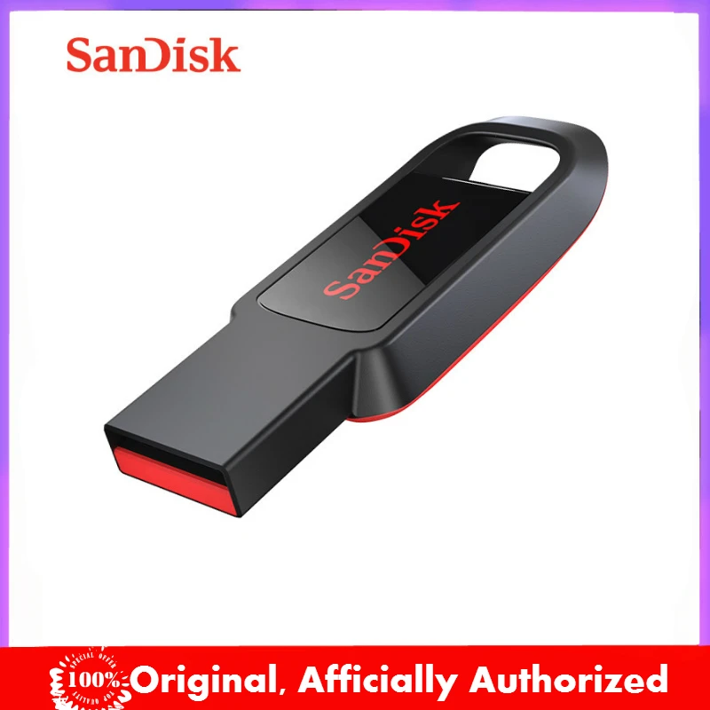 Новый мини-флеш-накопитель usb 2,0, 128 ГБ, 64 ГБ, 32 ГБ, 16 ГБ, флешка CZ61, 100% оригинальный SanDisk, Черный usb-накопитель для ПК - изображение