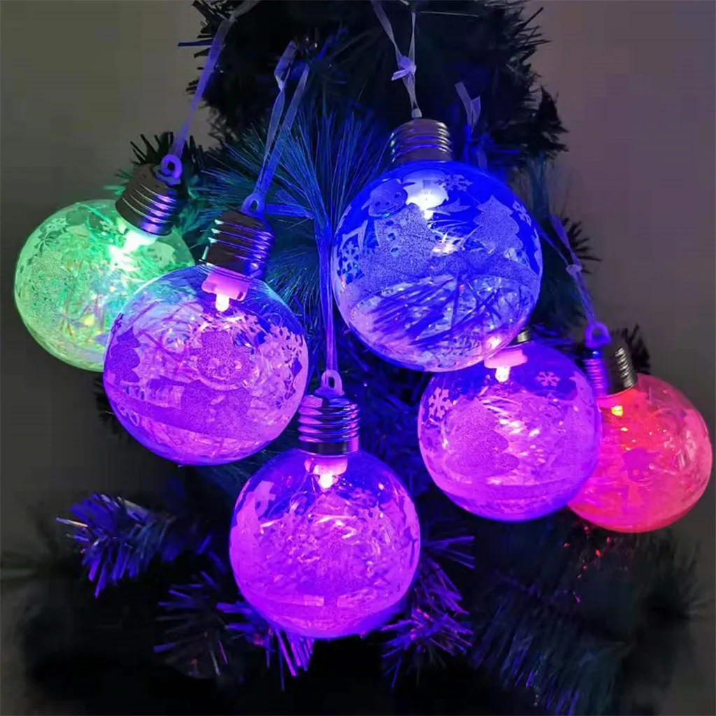 Светодиодный прозрачный шар украшения для рождественской елки подвесные