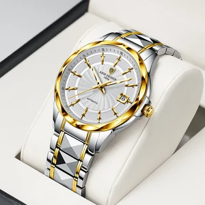 Imported LIGE New Sapphire Glass Automatic Mechanical Watch Luxury Tungsten Steel 50m Waterproof Business Wat