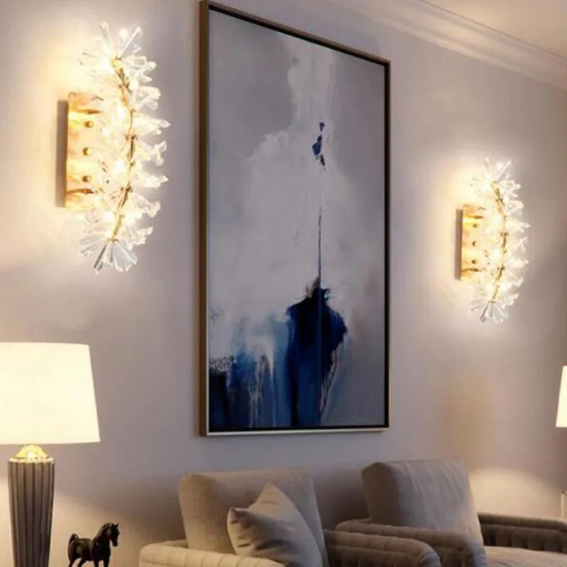 

Luxury Wall Sconce Lighting Luxury Living Room Bedroom LED Crystal Wall Lamp New Wall Decor Gold Light Fixtures