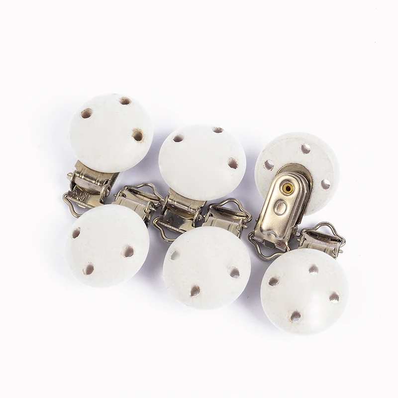 5 unids/lote madera chupete Clip beb&eacute; dentici&oacute;n cuentas Clip accesorios para DIY Cadena de chupete herramienta venta al por mayor-5