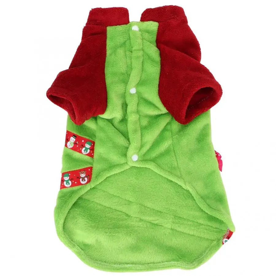 Dog Clothes Flannel Colorful Christmas Snowman Style Two Feet Winter Warm Pet Clothing for Dogs Cats | Дом и сад