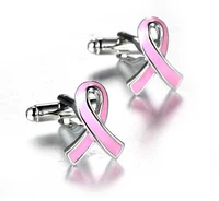 20pairslot cuff links enamel pink ribbon cufflinks women cancer care symbol shirts cuff links sleeve button men women jewelry
