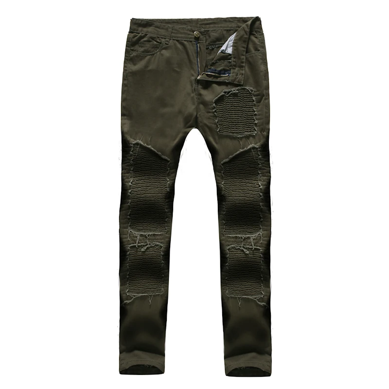 OLOME, армейские зеленые плиссированные обтягивающие джинсы, Мужские Стрейчевые мото-байкерские джинсы, узкие брюки, мужские джинсовые джоггеры, уличная одежда, джинсы для мужчин