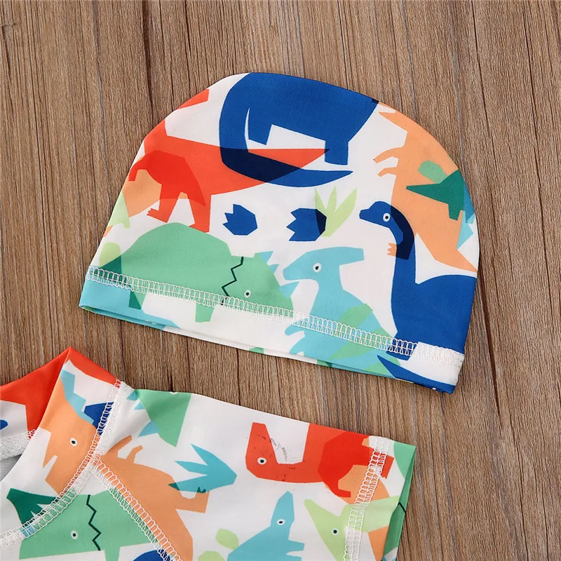 Kids Boy One Piece Swimwear New Fahsion Dinosaur Printed Swimming Costume Baby Boys Swimsuit Short Sleeves Beachwear Summer Hot | Спорт и