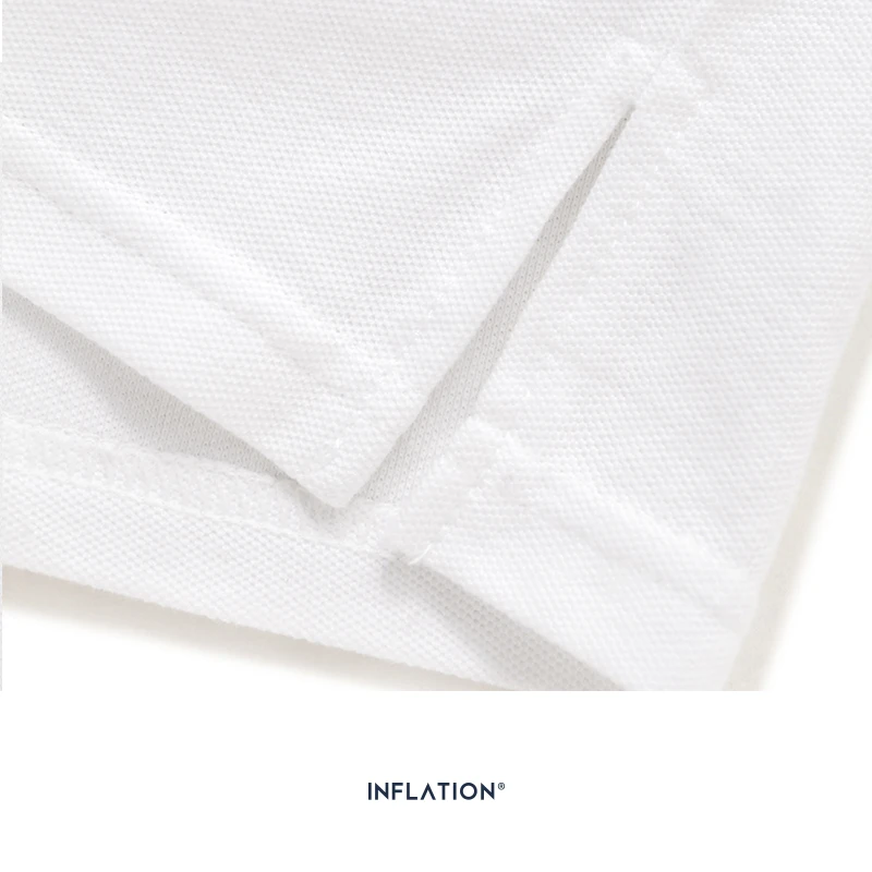 Мужская Однотонная рубашка-поло INFLATION Классическая из 100% хлопка с короткими