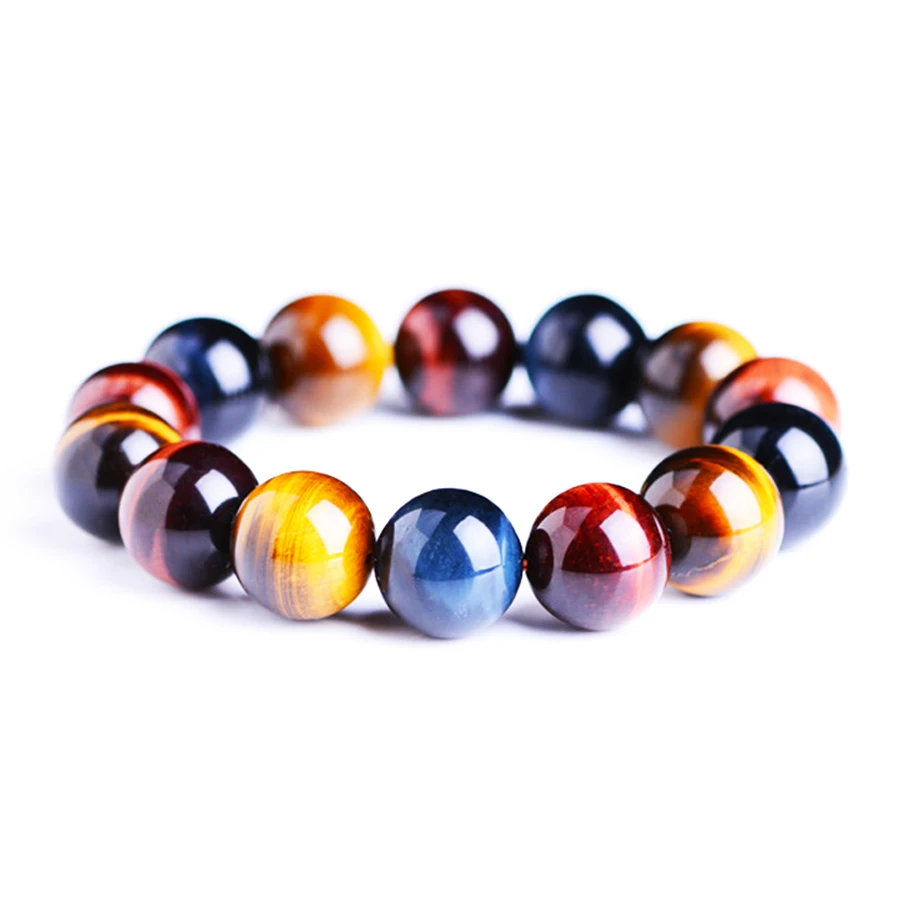 Fashion 6/8/10/12/14mm colorful Tiger eyes Beads Bracelet Men Charm Natural Stone Braslet For Man Handmade Jewelry Gift Pulseras
