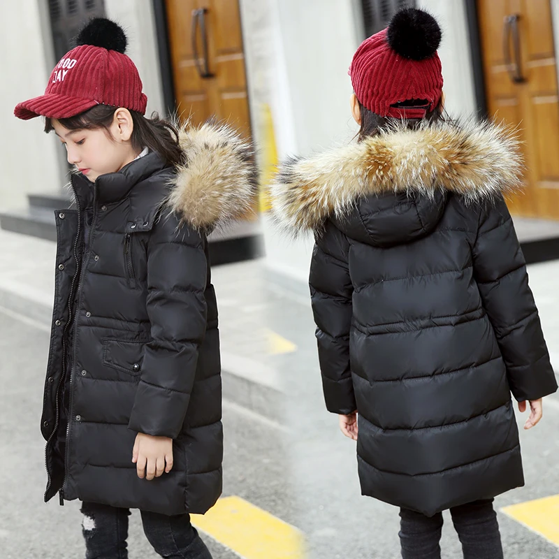 Модные детские пуховые куртки верхняя одежда зимние меховые пальто на утином
