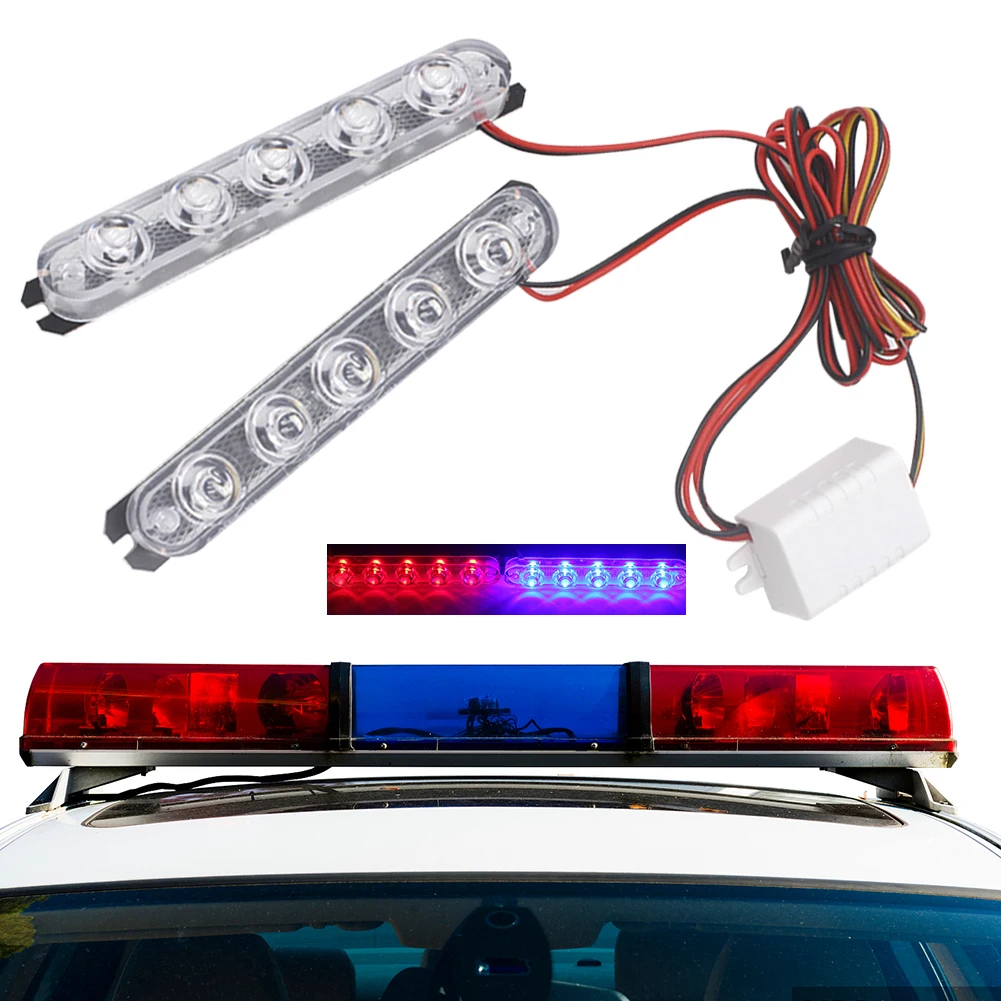 2PCS 6 LED DRL Ambulance Police Light 12V Fso Auto Strobe Warning Wireless Remote Car Truck Flashing Firemen Lights - купить по