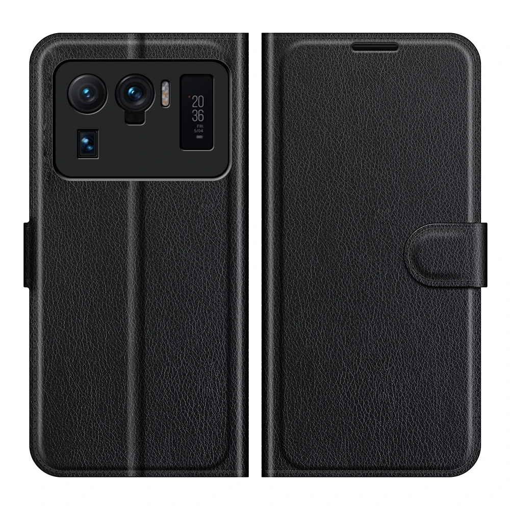 Чехол Mi11Ultra для Xiaomi Mi 11 Ultra 5G (дюйма) чехол-бумажник с кармашком карт кожаный черный