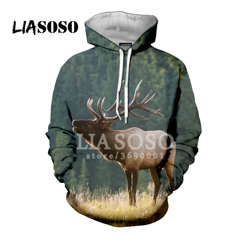 9 LIASOSO, новинка, повседневные, забавные, с оленем, лосем, деревьями, снегом, с 3D принтом, для женщин и мужчин, толстовки с капюшоном, свитера, пуловер, Harajuku, уличная одежда, X0254 - Цвет: 9