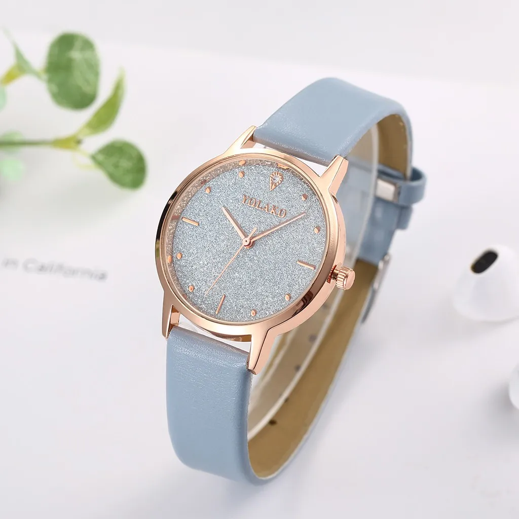 

Часы наручные женские с кожаным ремешком, повседневные романтические простые Стильные, подарок для женщин