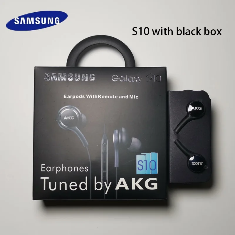 S10 black headset Samsung AKG Наушники EO-IG955 3,5 мм наушники-вкладыши с микрофоном Проводная гарнитура для samsung Galaxy s10 S9 S8 S7 S6 S5 S4 HUAWE смартфон - Цвет: S10 black headset